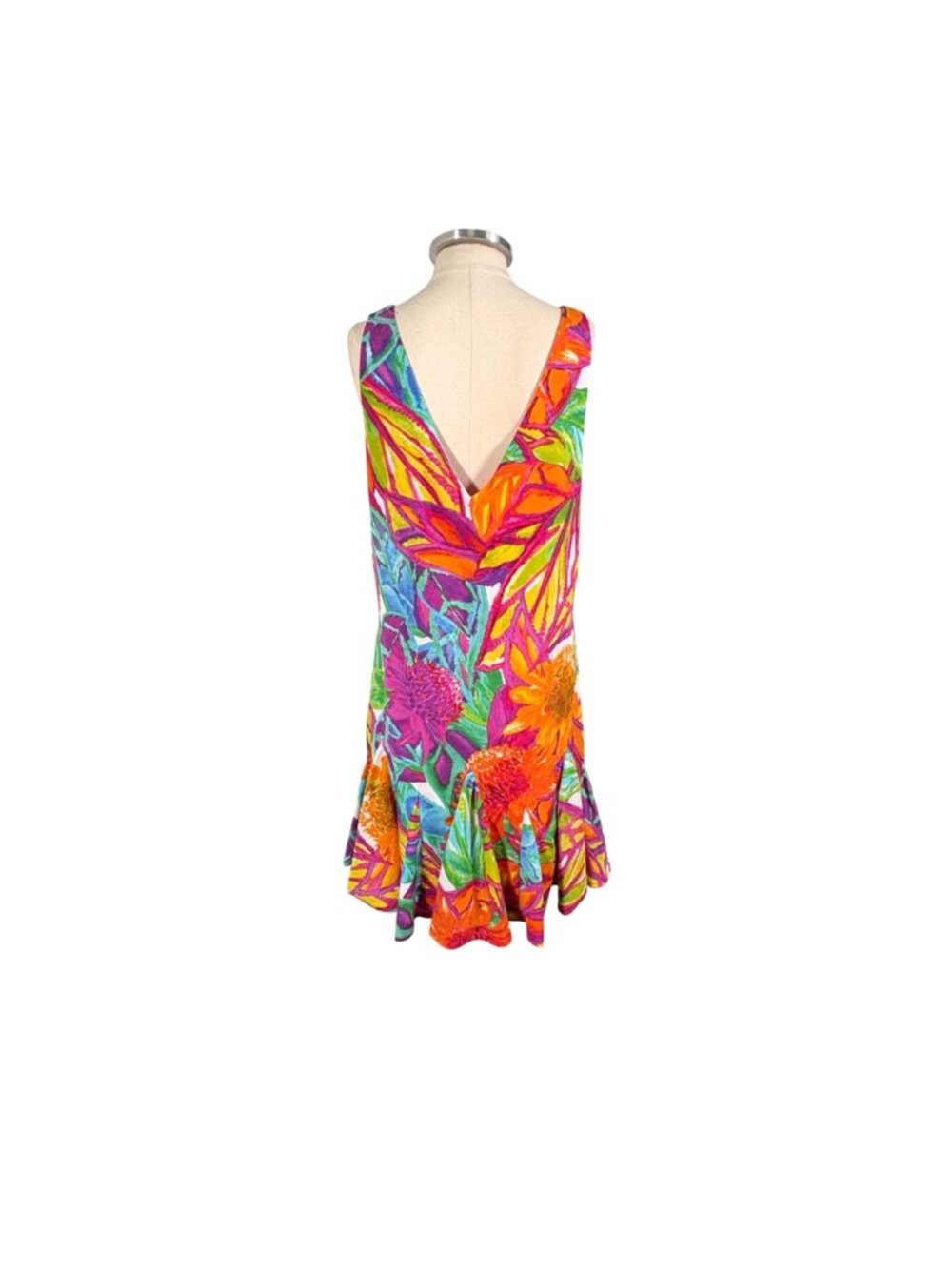 Lauren Ralph Lauren Multicolor Tropical Sleeveless Dress Size 10 Petite - Picture 5 of 11